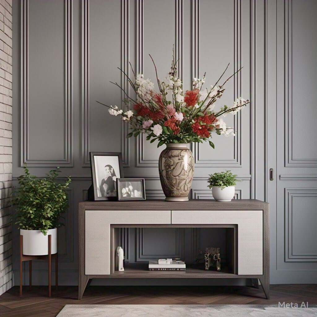entryway table decor